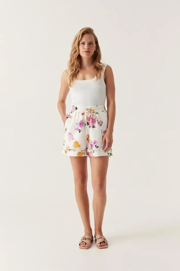Constance Drawcord Short Scattered Floral Women Aje Shorts