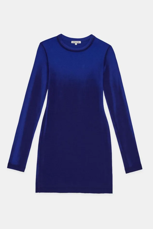 COTTON CITIZEN DRESSES Verona Crew Mini Dress Royal Blue Cast 8211 Women