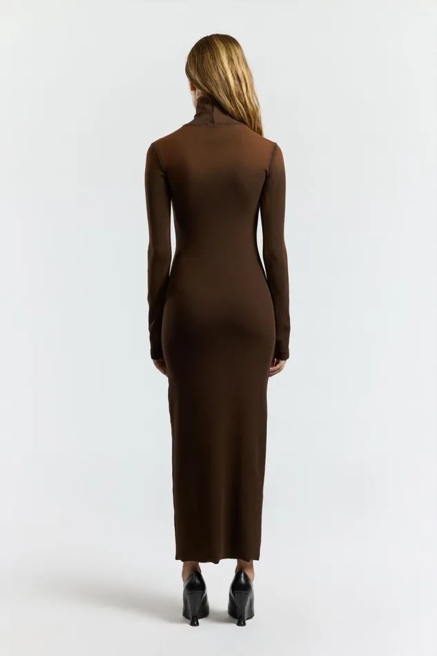 COTTON CITIZEN DRESSES Verona Turtleneck Maxi Dress Chestnut Cast 8211 Women