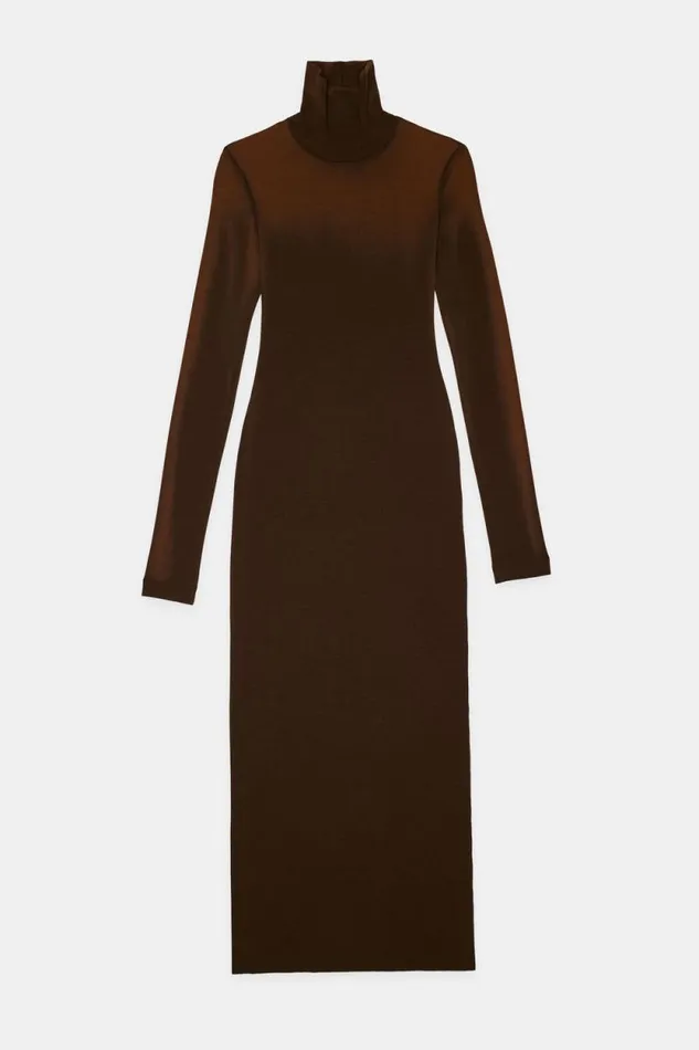 COTTON CITIZEN DRESSES Verona Turtleneck Maxi Dress Chestnut Cast 8211 Women