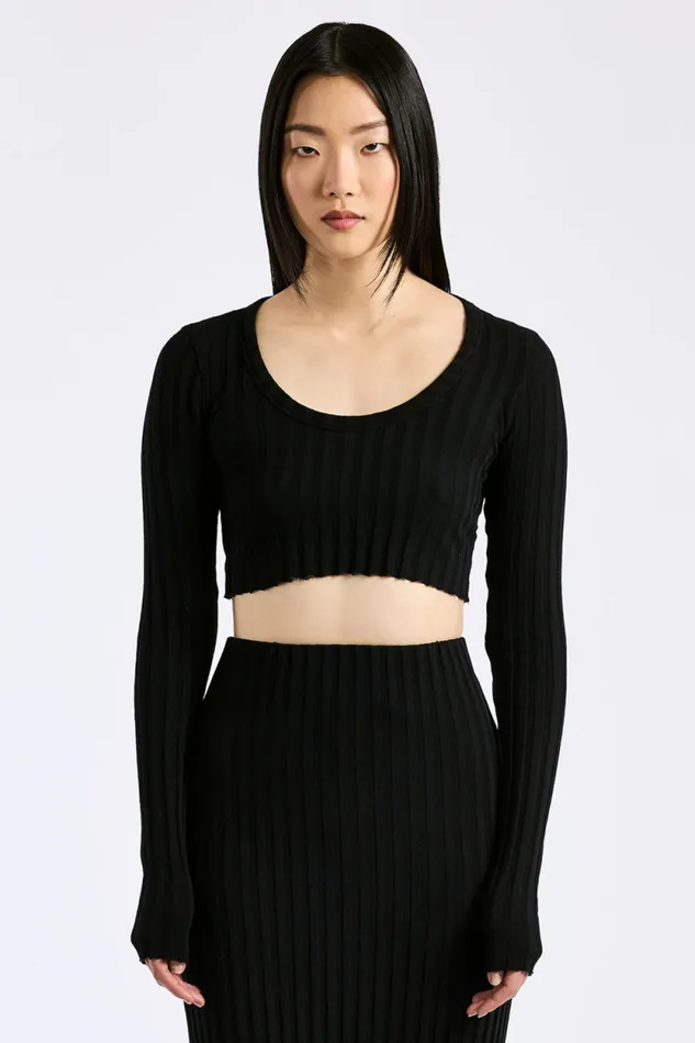 COTTON CITIZEN SHIRTS Capri Crop Shirt Jet Black 8211 Women