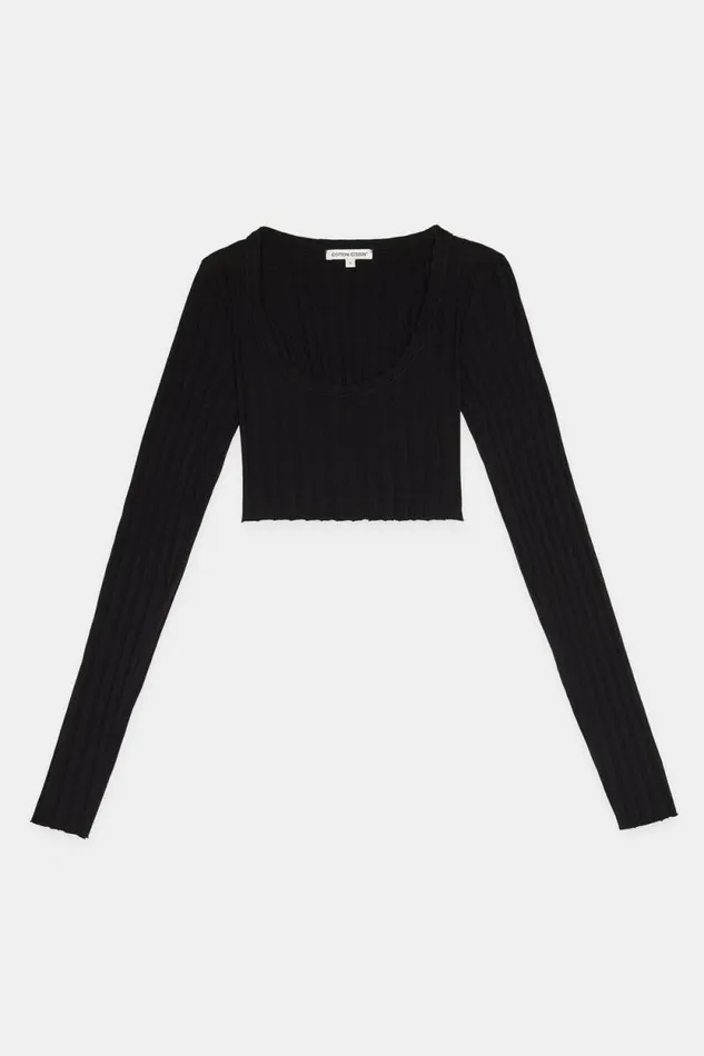 COTTON CITIZEN SHIRTS Capri Crop Shirt Jet Black 8211 Women