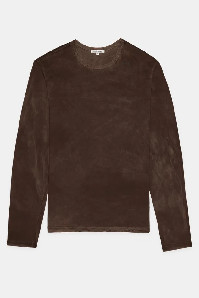 COTTON CITIZEN SHIRTS Classic Crew Long Sleeve Shirt Vintage Espresso 8211 Men
