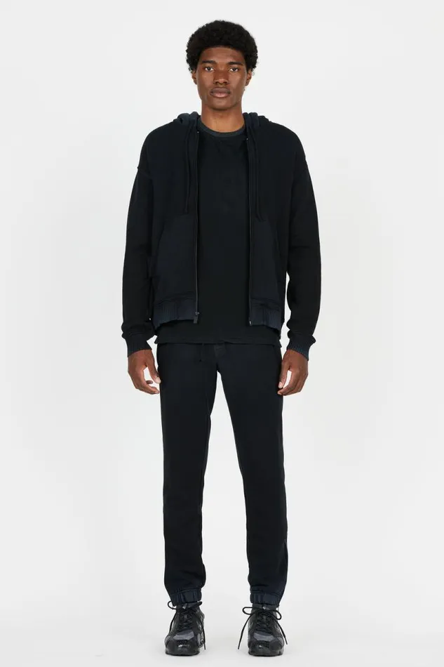 COTTON CITIZEN SWEATSHIRTS Bronx Zip Hoodie Sale Vintage Black 8211 Men
