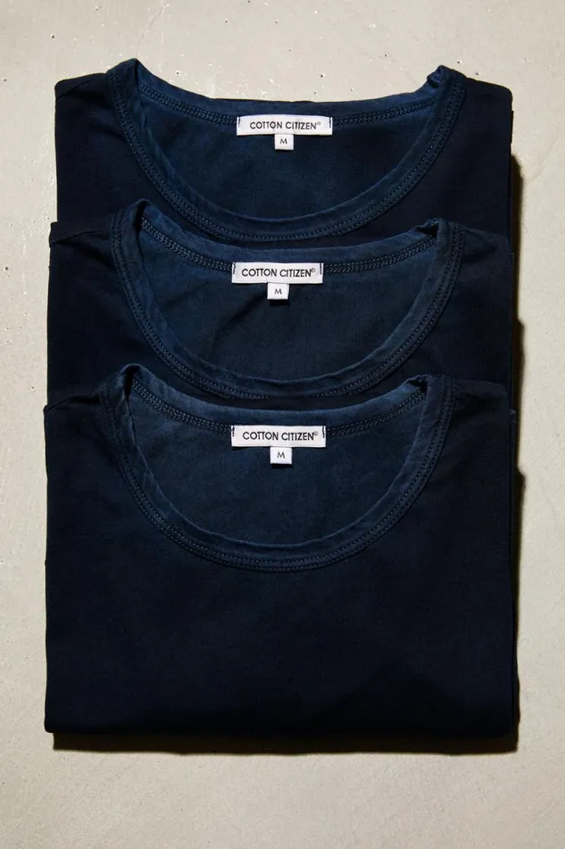 COTTON CITIZEN TEES Classic Crewneck Tee 3Pack Vintage Navy 8211 Men