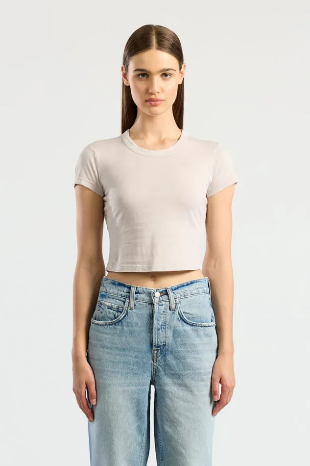 COTTON CITIZEN TEES Standard Baby Tee Vintage White Stone 8211 Women