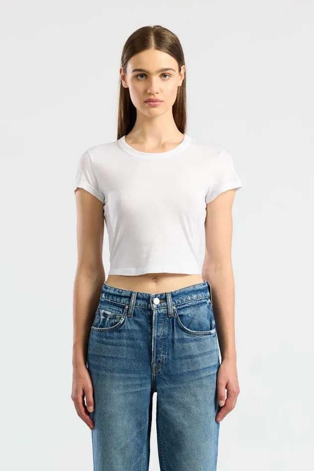 COTTON CITIZEN TEES Standard Baby Tee White 8211 Women
