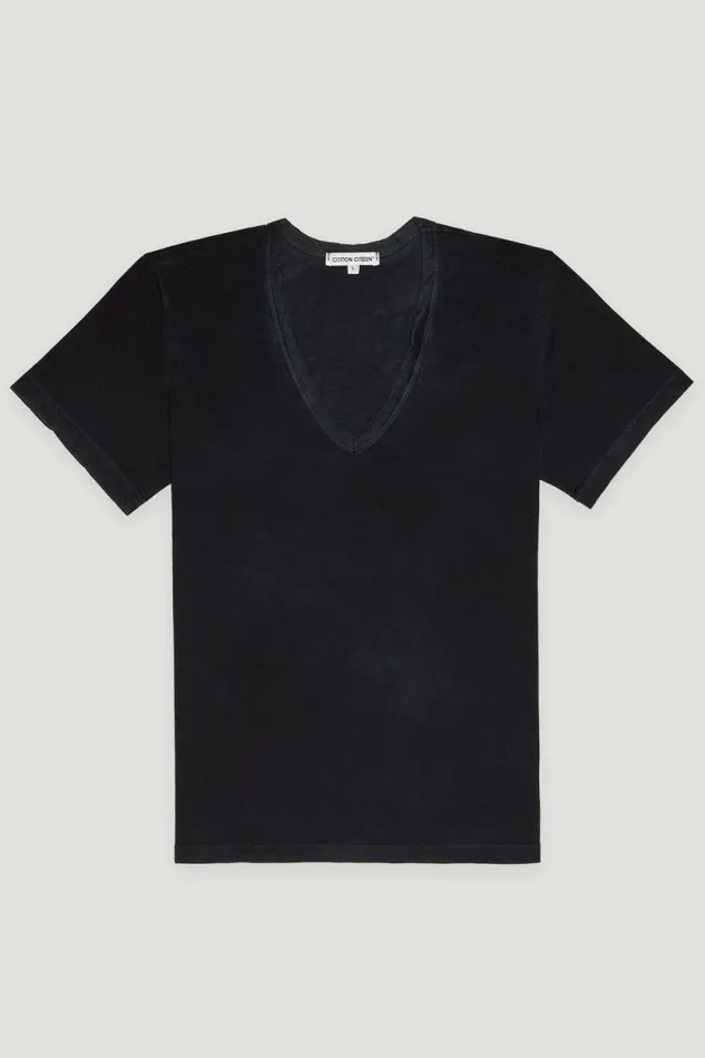 COTTON CITIZEN TEES Standard VNeck Tee Vintage Black 8211 Women