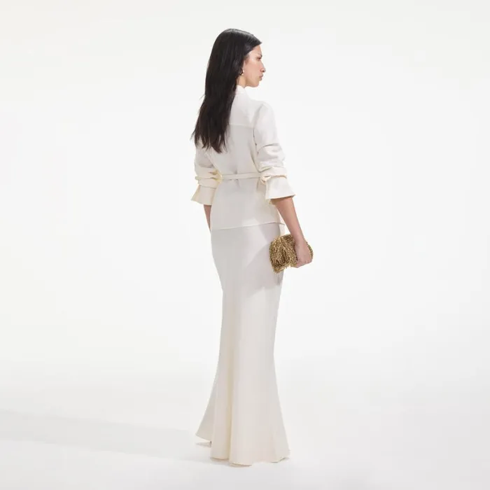 Cream Linen Maxi Dress Women Self Portrait Dresses Cream Linen Maxi Dress Women Self Portrait Dresses