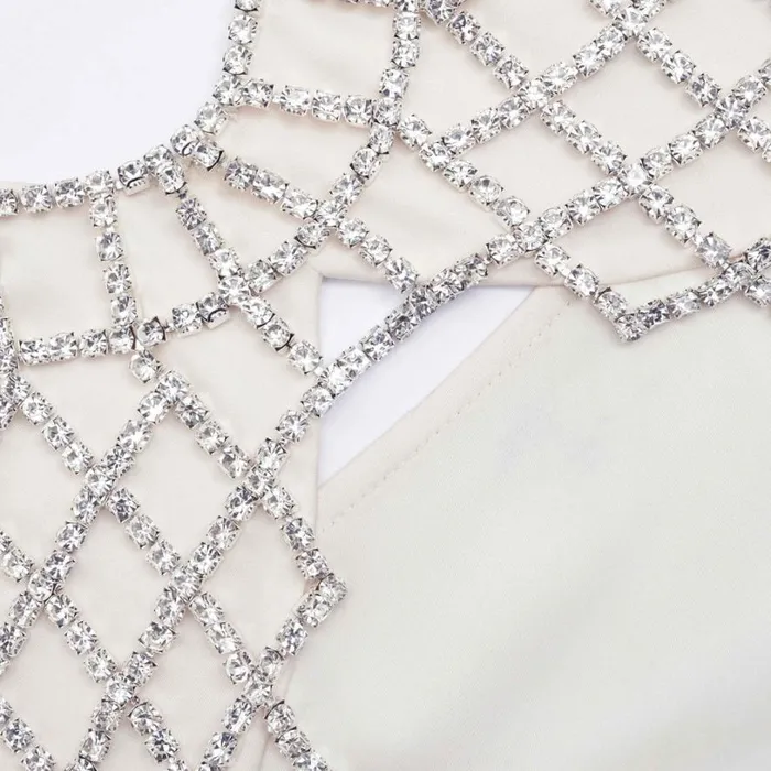 Cream Satin Diamante Bralette Maxi Dress Women Self Portrait Dresses