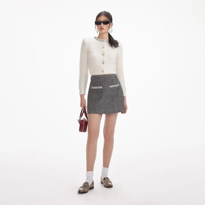 Cream Soft Knit Cardigan Women Self Portrait Tops