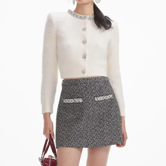 Cream Soft Knit Cardigan Women Self Portrait Tops Cream Soft Knit Cardigan Women Self Portrait Tops
