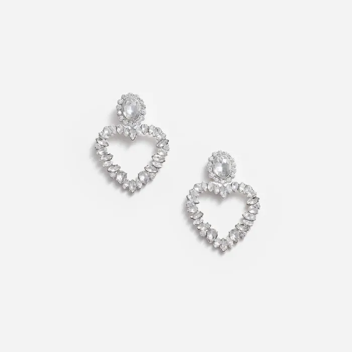 Crystal Heart Earrings Women Self Portrait Jewellery