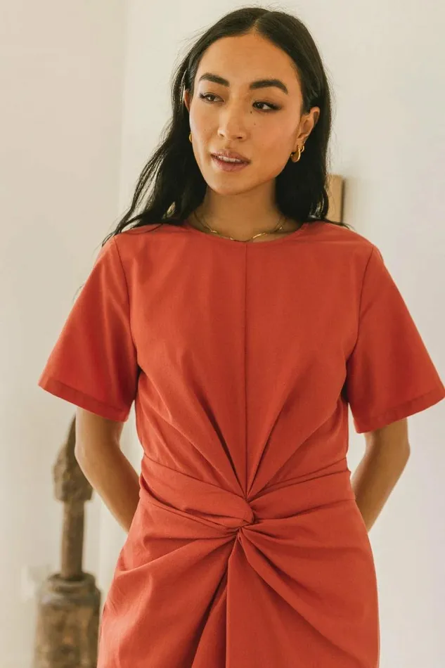 Dakota Midi Dress In Red Red Women Bohme Dresses