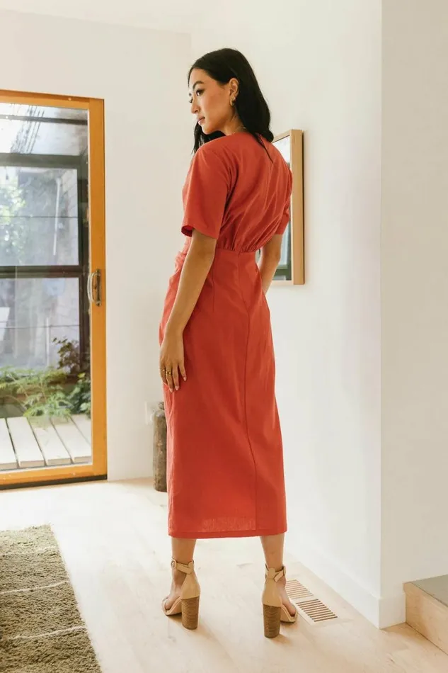 Dakota Midi Dress In Red Red Women Bohme Dresses