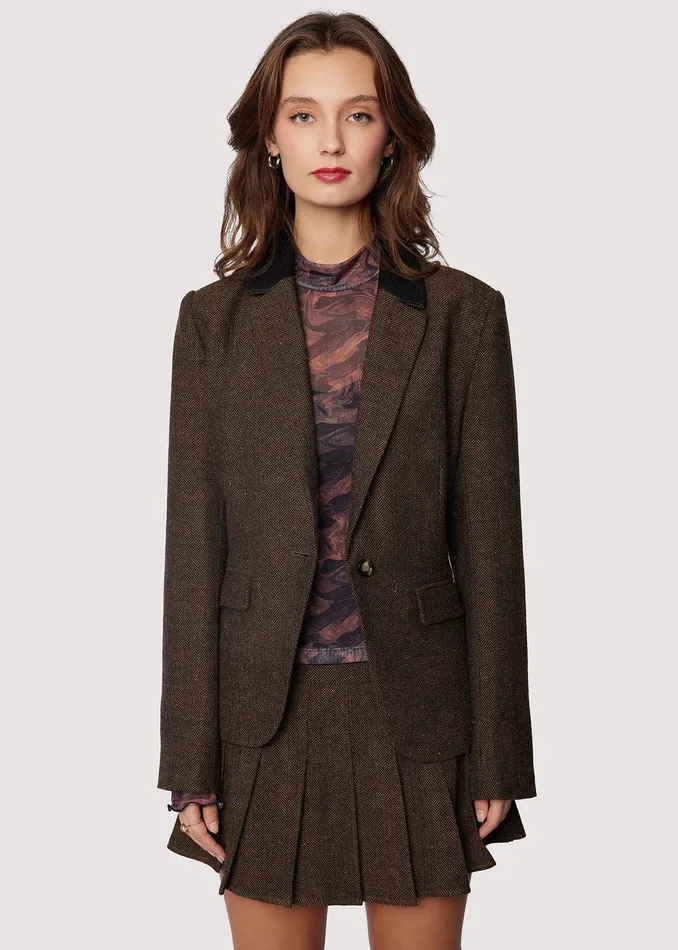 Delfina Blazer Brownmulti Women Lost Wander Outerwear