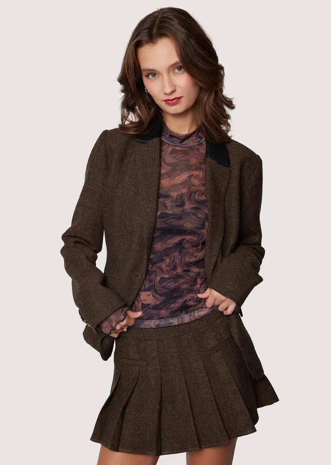 Delfina Blazer Brownmulti Women Lost Wander Outerwear