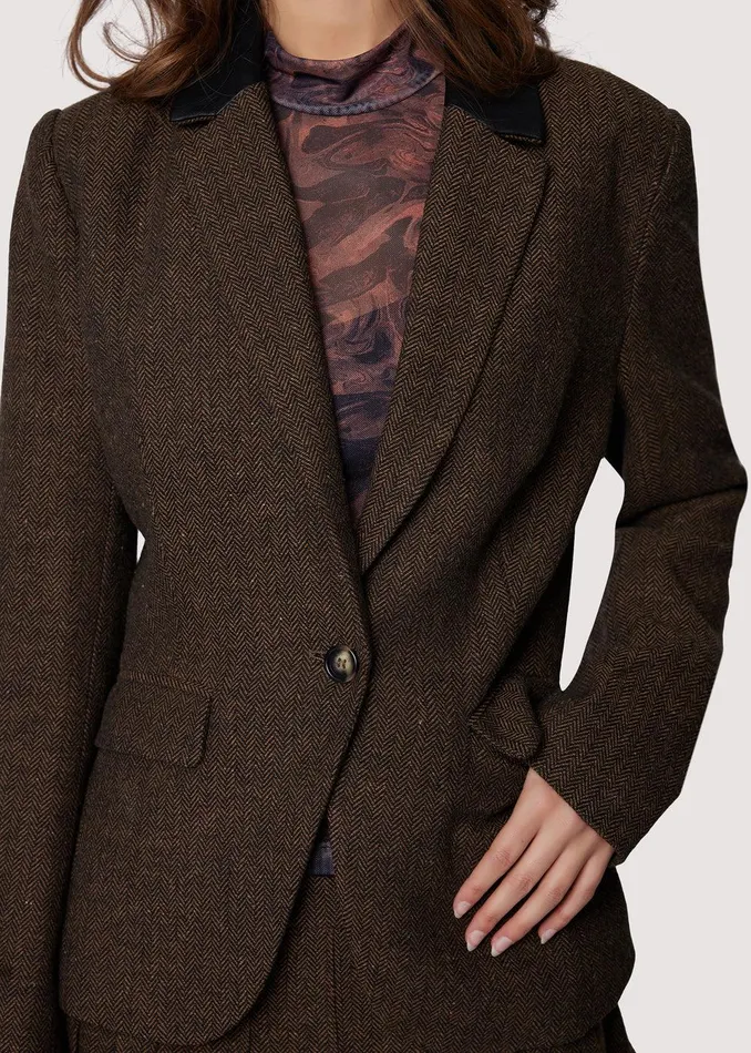 Delfina Blazer Brownmulti Women Lost Wander Outerwear