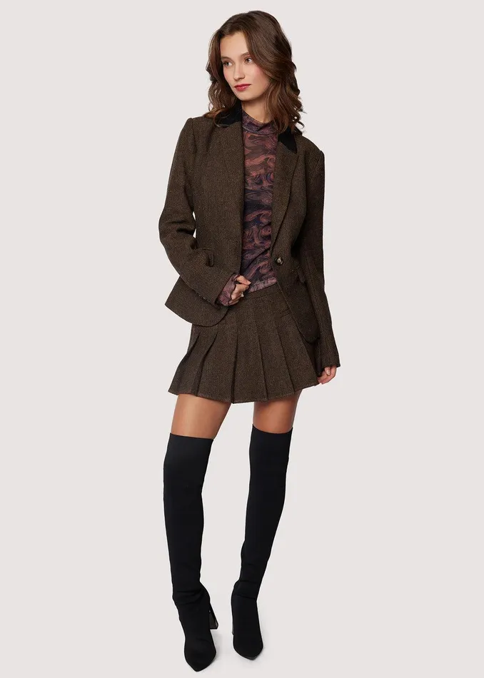 Delfina Blazer Brownmulti Women Lost Wander Outerwear