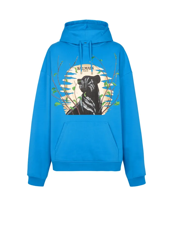 Disney X The Lion King 8211 Hoodie With Cassius Khumalo Print Blue Men Balmain Sweatshirts