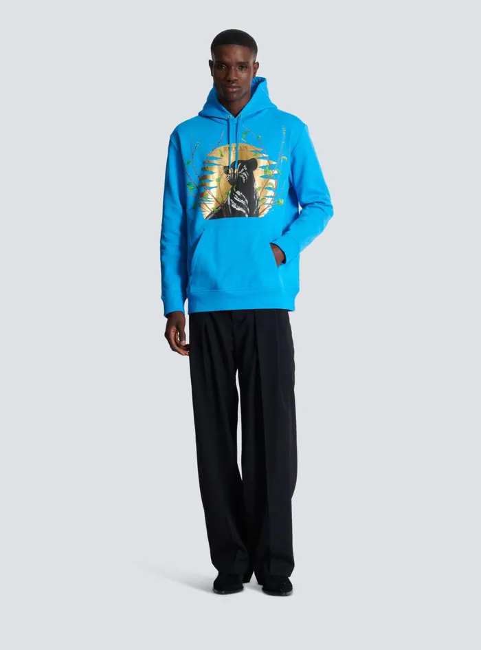 Disney X The Lion King 8211 Hoodie With Cassius Khumalo Print Blue Men Balmain Sweatshirts