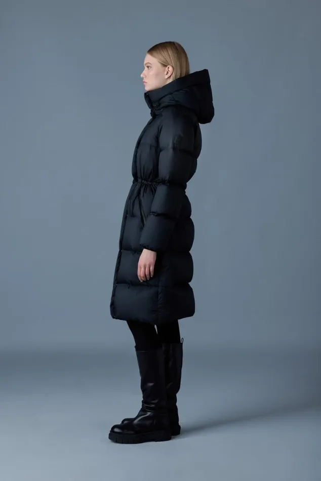 Downs and Jackets Women Mackage ISHANISW Softwash Long Down Coat With Hood Black Downs and Jackets Women Mackage ISHANISW Softwash Long Down Coat With Hood Black