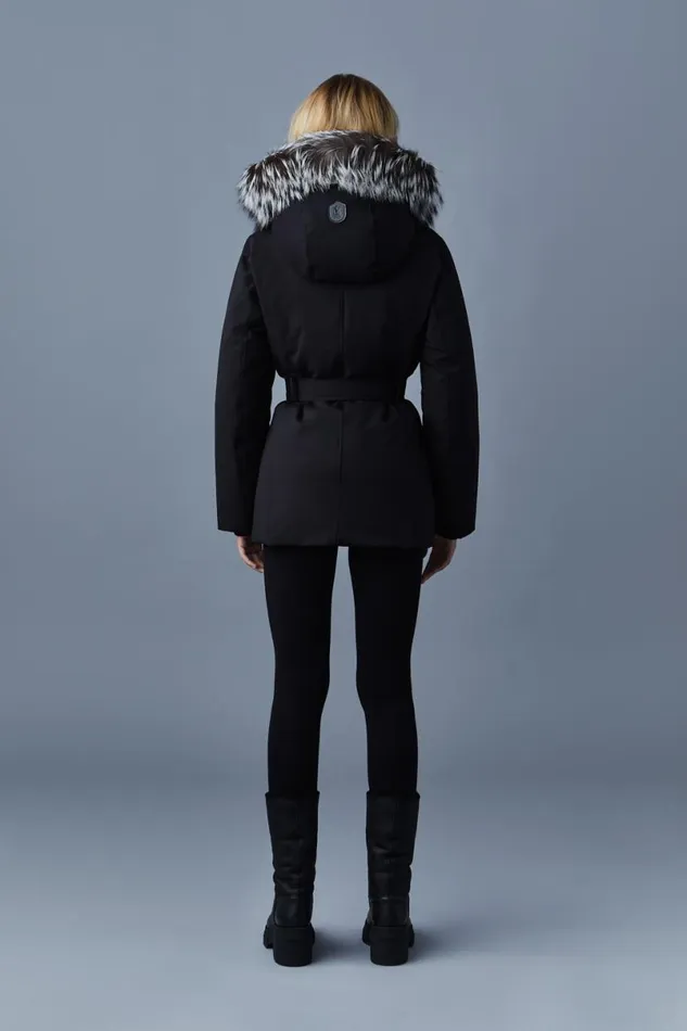 Downs and Jackets Women Mackage JENI 2in1 Down Parka With Removable Bib And Silver Fox Fur Black
