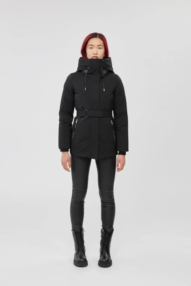 Downs and Jackets Women Mackage JENI 2in1 Down Parka With Removable Bib And Silver Fox Fur Black