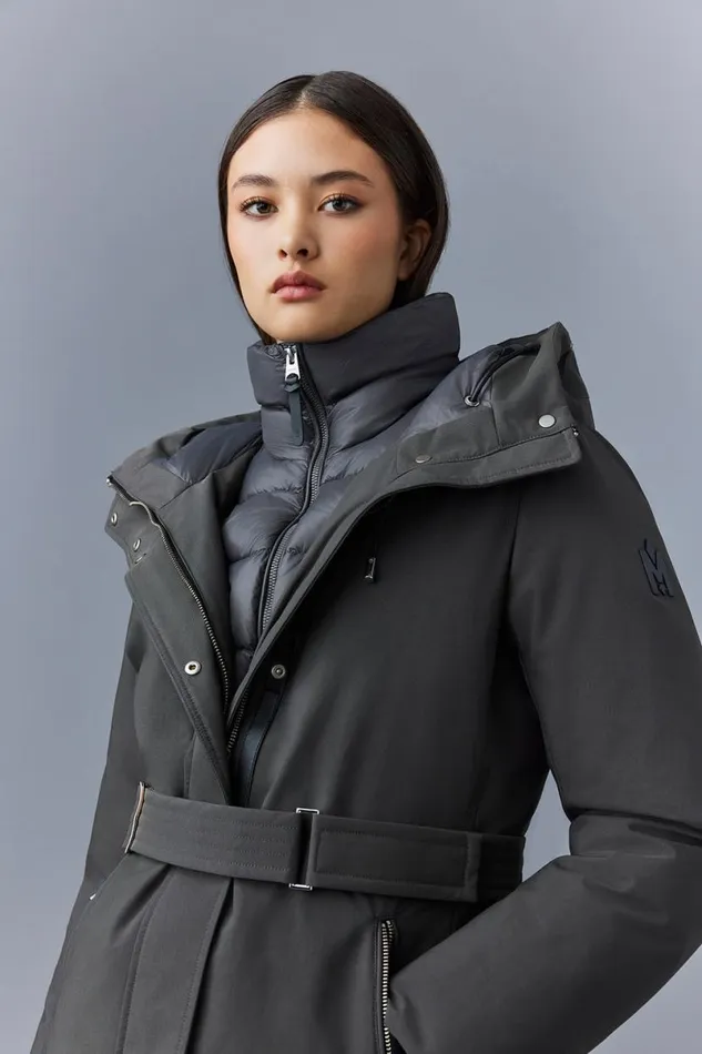Downs and Jackets Women Mackage JENIFZ 2in1 Down Parka With Removable Bib and Fur Trim Black Downs and Jackets Women Mackage JENIFZ 2in1 Down Parka With Removable Bib and Fur Trim Black