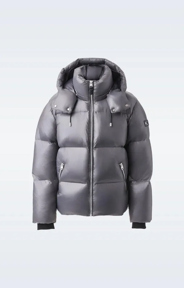 Downs and Parkas Men Mackage KENTZ Lustrous Down Jacket With Hood Sapphire