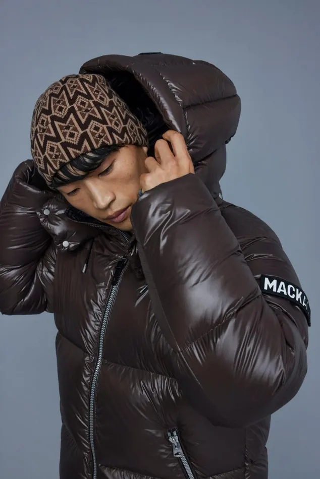 Downs and Parkas Men Mackage KENTZ Lustrous Down Jacket With Hood Sapphire