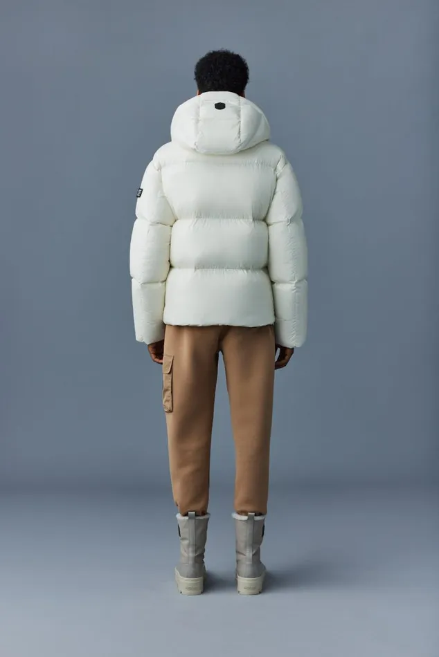 Downs and Parkas Men Mackage KENTZ Lustrous Down Jacket With Hood Sapphire