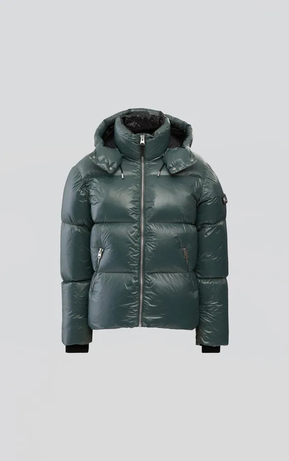 Downs and Parkas Men Mackage KENTZ Lustrous Down Jacket With Hood Sapphire