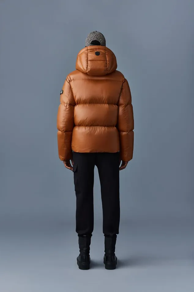 Downs and Parkas Men Mackage KENTZ Lustrous Down Jacket With Hood Sapphire