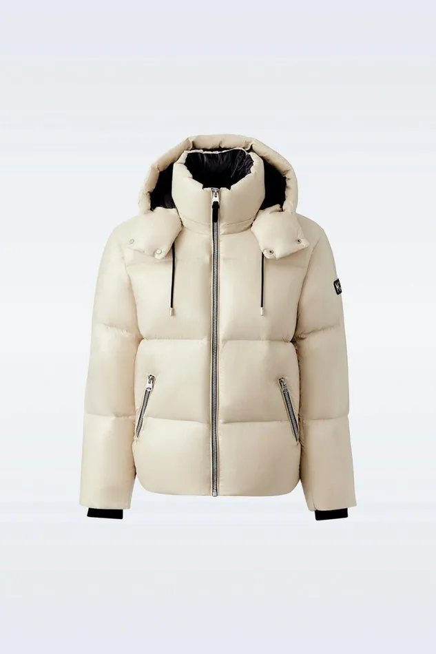 Downs and Parkas Men Mackage KENTZ Lustrous Down Jacket With Hood Sapphire