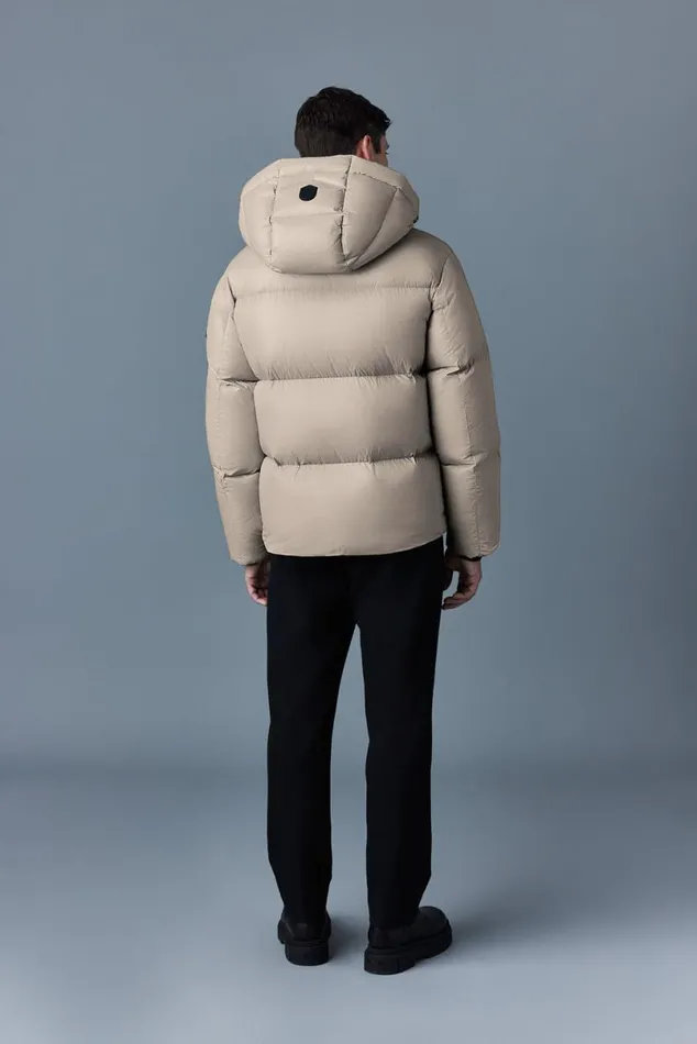 Downs and Parkas Men Mackage KENTZ Lustrous Down Jacket With Hood Sapphire