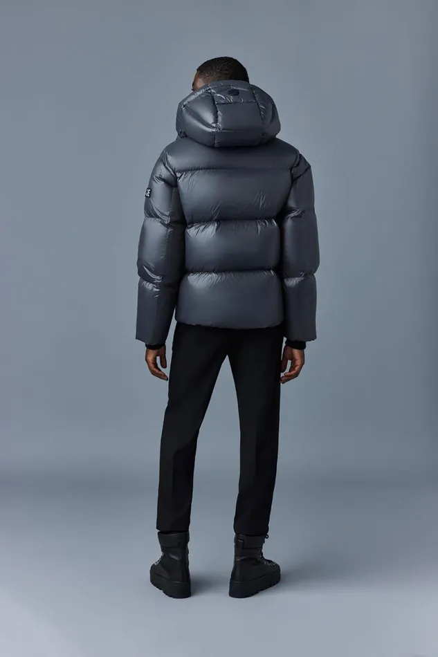 Downs and Parkas Men Mackage KENTZ Lustrous Down Jacket With Hood Sapphire