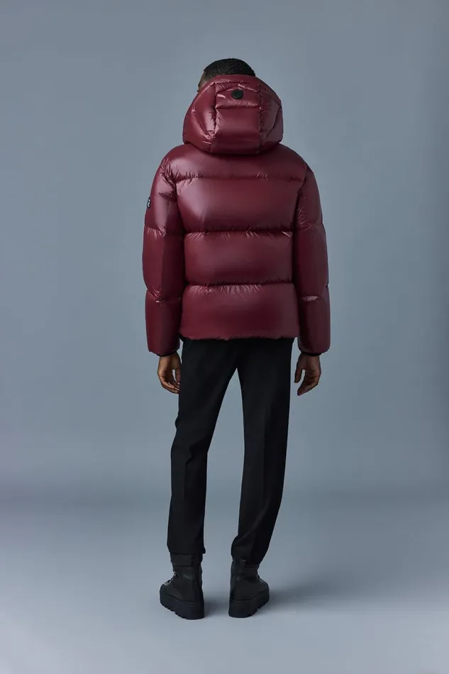 Downs and Parkas Men Mackage KENTZ Lustrous Down Jacket With Hood Sapphire