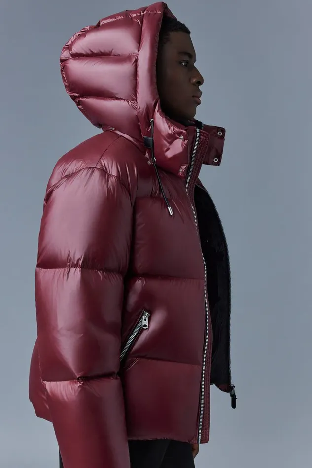 Downs and Parkas Men Mackage KENTZ Lustrous Down Jacket With Hood Sapphire