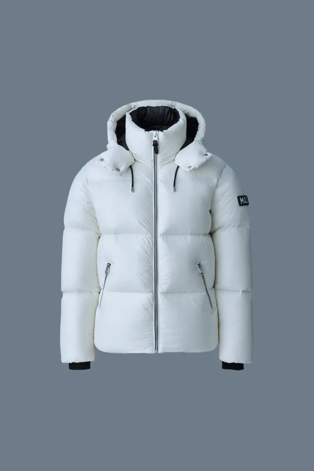 Downs and Parkas Men Mackage KENTZ Lustrous Down Jacket With Hood Sapphire