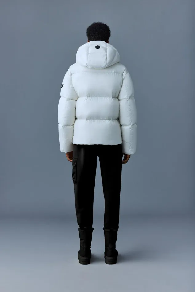 Downs and Parkas Men Mackage KENTZ Lustrous Down Jacket With Hood Sapphire