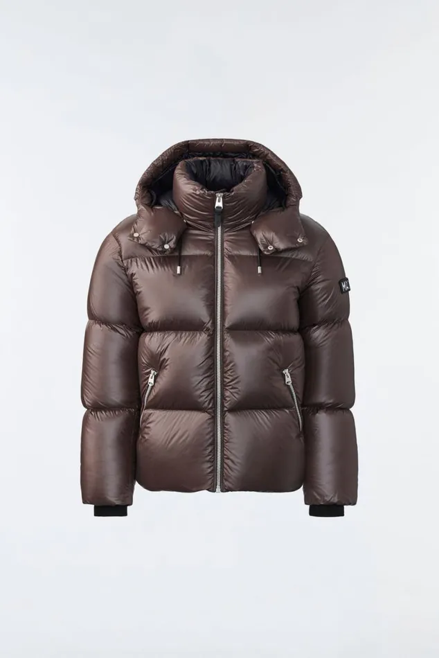 Downs and Parkas Men Mackage KENTZ Lustrous Down Jacket With Hood Sapphire
