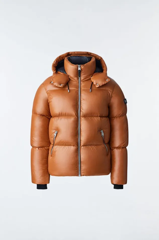 Downs and Parkas Men Mackage KENTZ Lustrous Down Jacket With Hood Sapphire