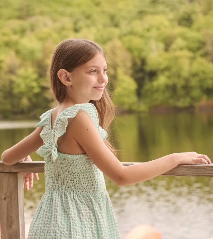 Dresses Girls Hatley Girls Gingham Seersucker Smocked Dress