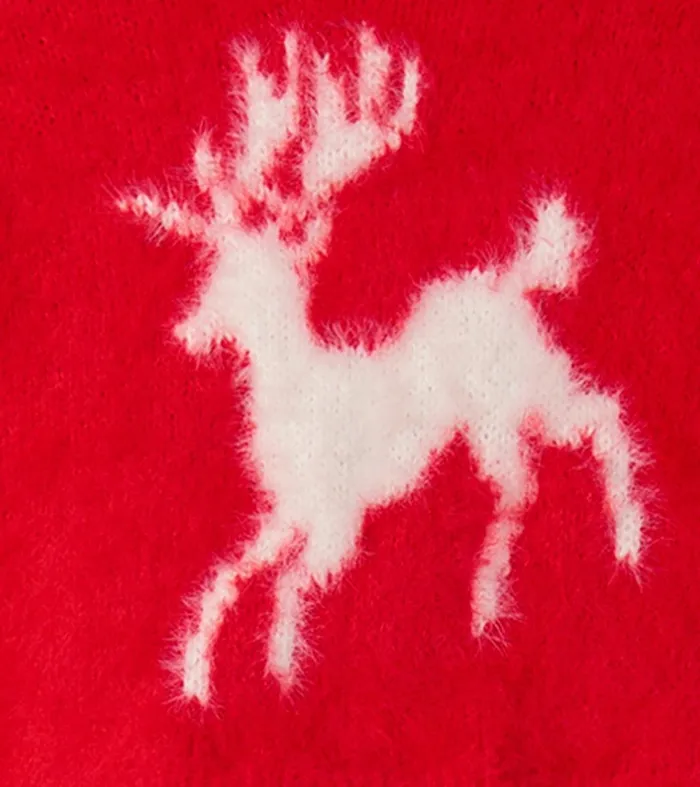 Dresses Girls Hatley Girls Holiday Deer Mix Media Dress