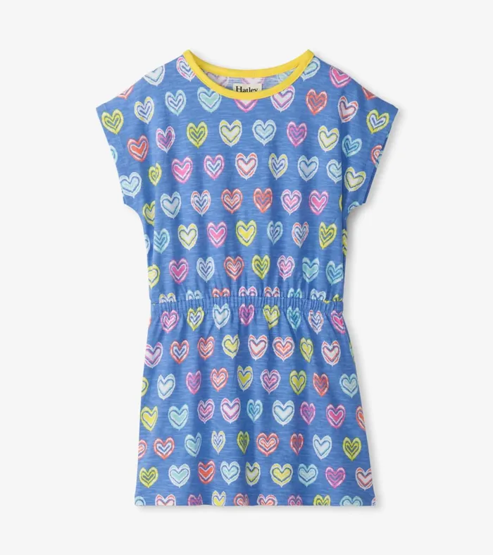 Dresses Girls Hatley Girls Shibori Hearts Relaxed Dress