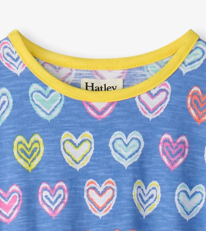 Dresses Girls Hatley Girls Shibori Hearts Relaxed Dress
