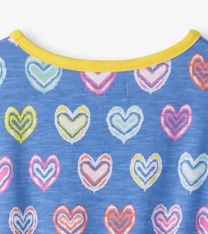 Dresses Girls Hatley Girls Shibori Hearts Relaxed Dress