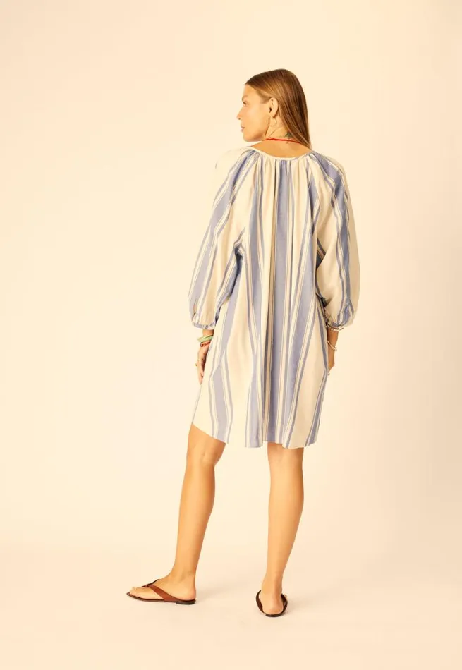 Dresses Shop Natalie Martin ALEX SHORT DRESS French Stripe Blue