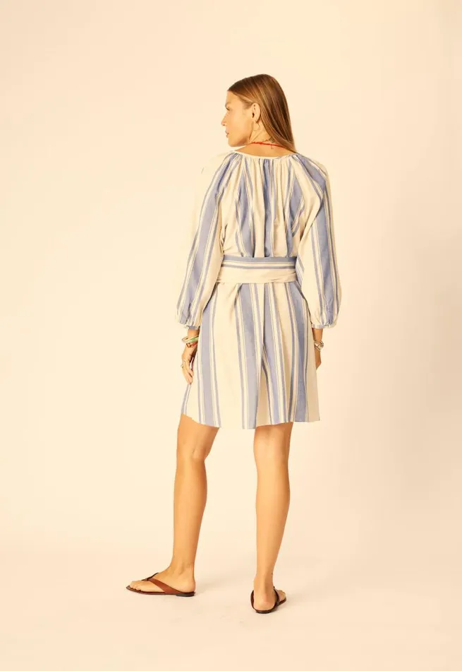 Dresses Shop Natalie Martin ALEX SHORT DRESS French Stripe Blue